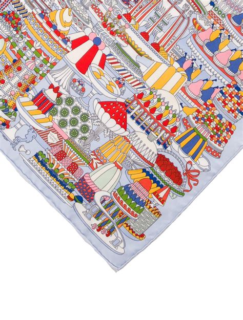 Hermès La Pâtisserie Française Handkerchief Scarf 